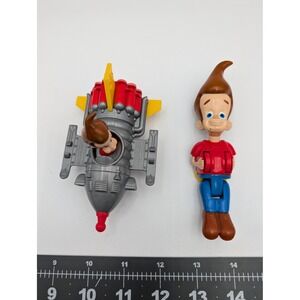 Viacom Jimmy Neutron Boy Genius Action Figure Rocket Ship Vehicle Lot
